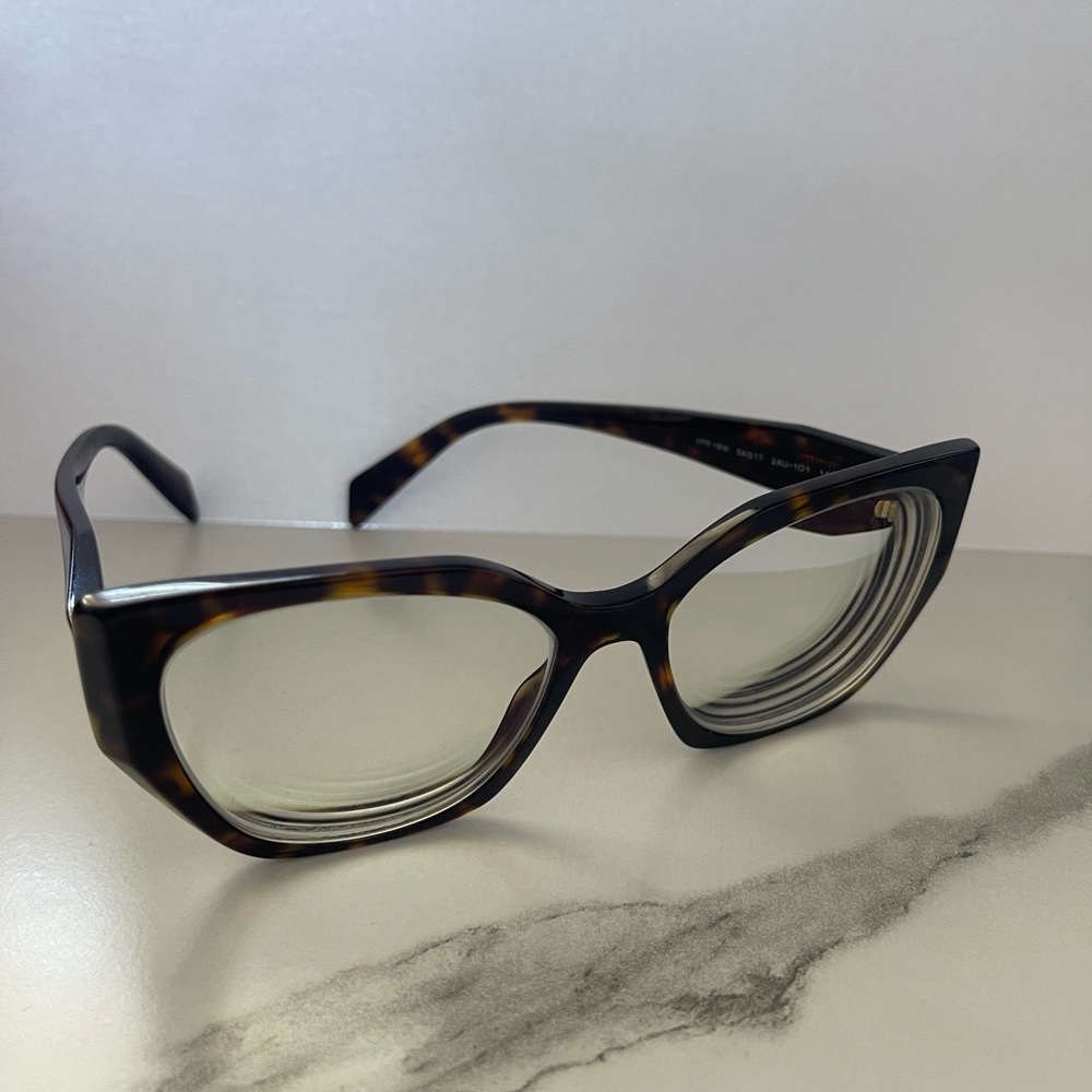 Prada Tortoiseshell Cat-Eye Glasses - Brown/Black - Picture 6 of 9